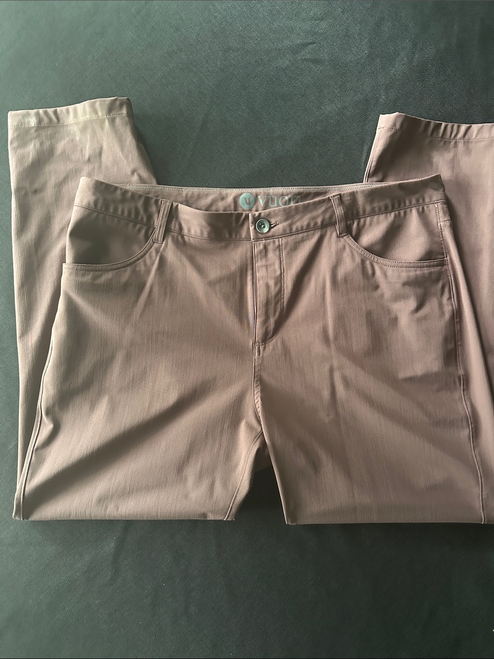 Vuori Meta Performance Pants in Chestnut. “36